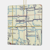 Oelwein Iowa  kaart Keramisch Ornament (Links)