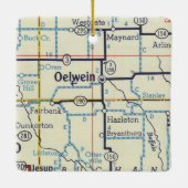Oelwein Iowa  kaart Keramisch Ornament (Achterkant)