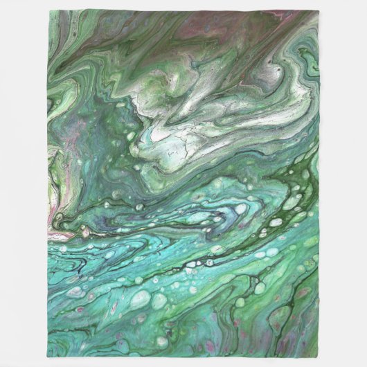 Oeps 2 Cool Groene Abstracte Worpdeken Fleece Deken (Voorkant)