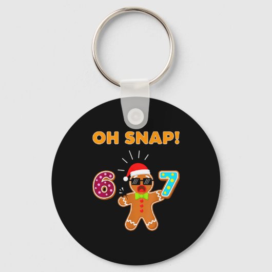 Oeps 67 Zes Zeven Meme Gemberkoek Man Grappig 67 Sleutelhanger (Voorkant)