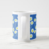 Oeps-a-Daisy Jumbo Mok, Wit, Geel, Blauw Grote Koffiekop (Achterkant)