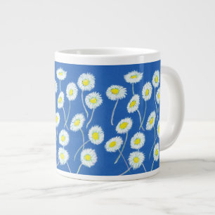 Oeps-a-Daisy Jumbo Mok, Wit, Geel, Blauw Grote Koffiekop