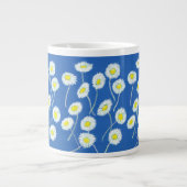 Oeps-a-Daisy Jumbo Mok, Wit, Geel, Blauw Grote Koffiekop (Voorkant)