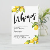 Oeps Aquarel Citroenen Uitgestelde Bruiloft Wenska Kaart (Staand voorkant)