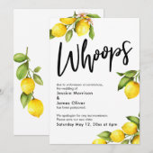 Oeps Aquarel Citroenen Uitgestelde Bruiloft Wenska Kaart (Voorkant / Achterkant)