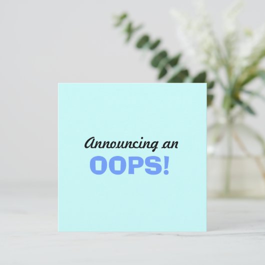 "Oeps"-baby Kaart (Staand voorkant)