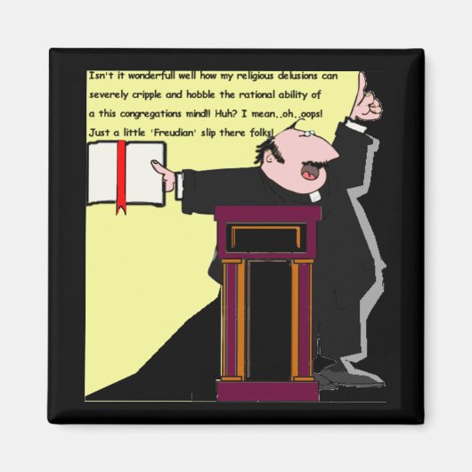 Oeps! Freudiaanse slip door de prediker-grappig Magneet (Voorkant)