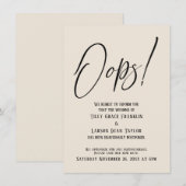 Oeps! Funny Delayed Wedding Simple Cream Kaart (Voorkant / Achterkant)