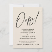 Oeps! Funny Delayed Wedding Simple Cream Kaart (Voorkant)