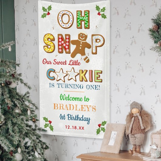 Oeps! Gemberkoek Koekje Verjaardag Alle Leeftijden Spandoek