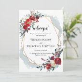 Oeps! Gold Geometric Boho Floral Uitstel Kaart (Staand voorkant)
