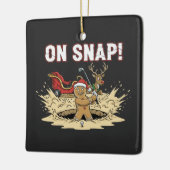Oeps! Grappige kerstman van peperkoek speelt golf Keramisch Ornament (Links)