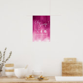 Oeps hashtag bruiloft roze rood moderne kunst poster (Keuken)