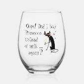 Oeps heb ik Prosecco gekocht in plaats van melk Wijnglas Zonder Voet (Voorkant)