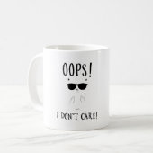 Oeps! Het kan me niet schelen! Grappige kat koffie Koffiemok (Voorkant links)