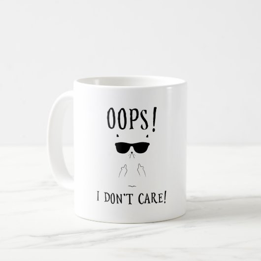 Oeps! Het kan me niet schelen! Grappige kat koffie Koffiemok (Voorkant links)