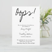 "Oeps!" Humoureuze uitgestelde aankondiging huweli (Staand voorkant)