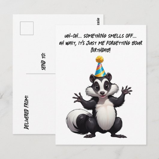 Oeps! Ik ben je verjaardag vergeten—wat een stinke Briefkaart (Voorkant / Achterkant)