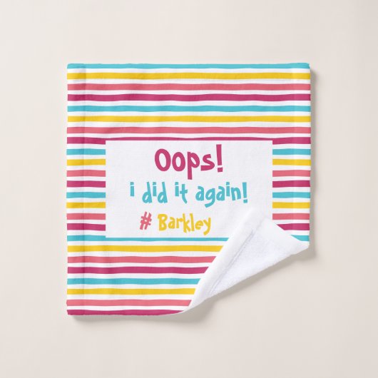 "Oeps, ik heb het weer gedaan" Messy Moments Funny Washandje (Wasdoekje)