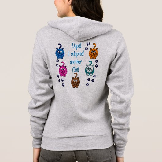 Oeps! Ik heb nog een kat aangenomen. Fleece Hood Hoodie (Achterkant)