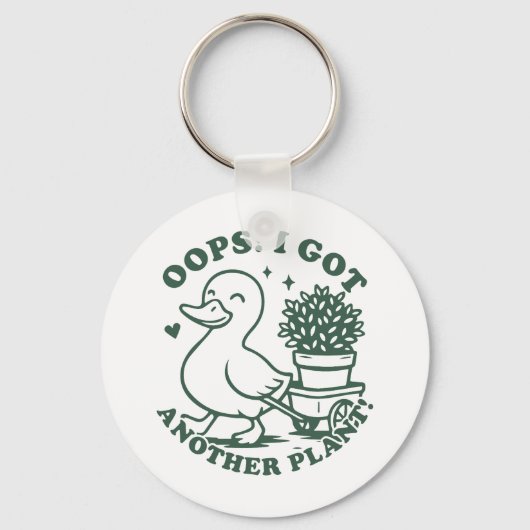 Oeps! Ik heb weer een plant! grappige eend Sleutelhanger (Voorkant)
