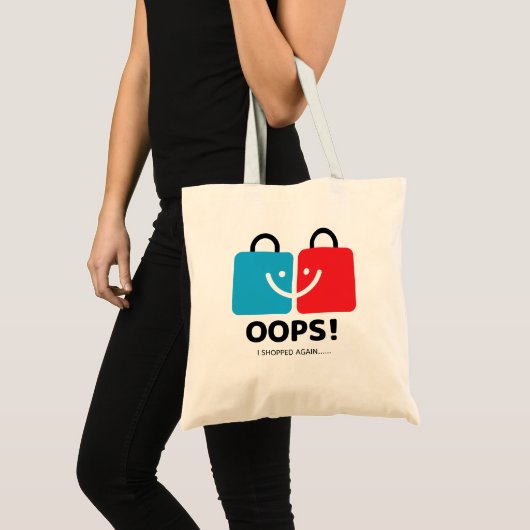 "Oeps, ik heb weer gewinkeld" Grappig Modern Tote Bag (Voorkant (product))