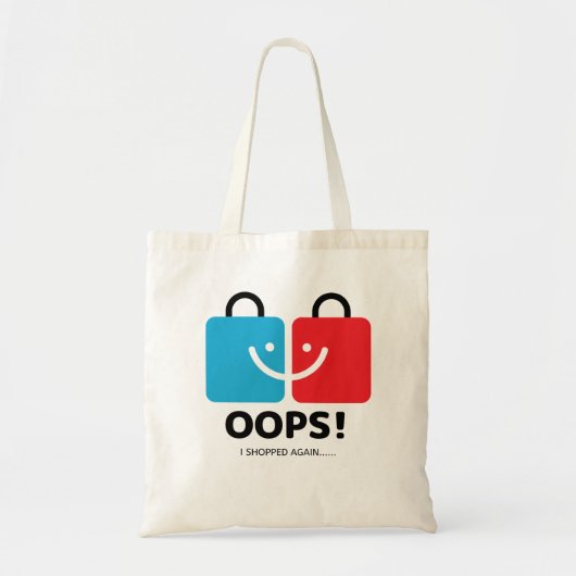 "Oeps, ik heb weer gewinkeld" Grappig Modern Tote Bag (Voorkant)