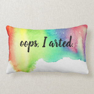 Oeps ik maakte Kunst Regenboog Aquarel Grappige Qu Kussen