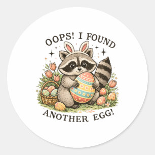 Oeps, ik vond nog een ei Sket Paasdag Wasbeer Ronde Sticker