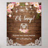 Oeps Instagram Hashtag Landelijke Bloemen Poster (Voorkant)