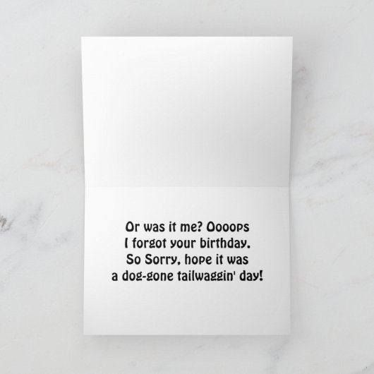 OEPS, JE VERJAARDAG VERGETEN KAART (Binnen)