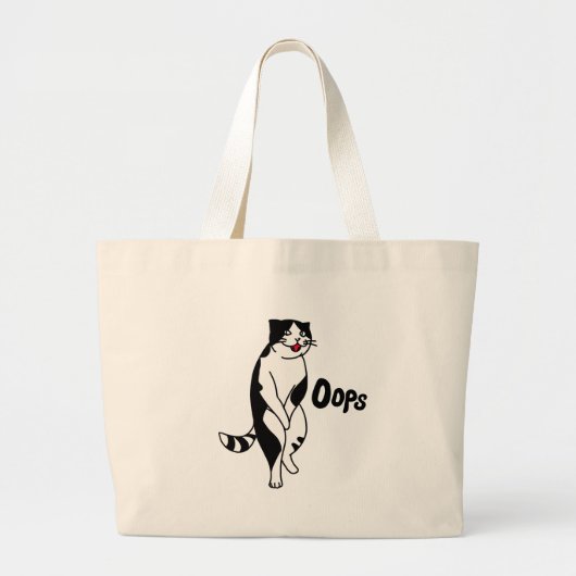 Oeps, kat grote tote bag (Voorkant)