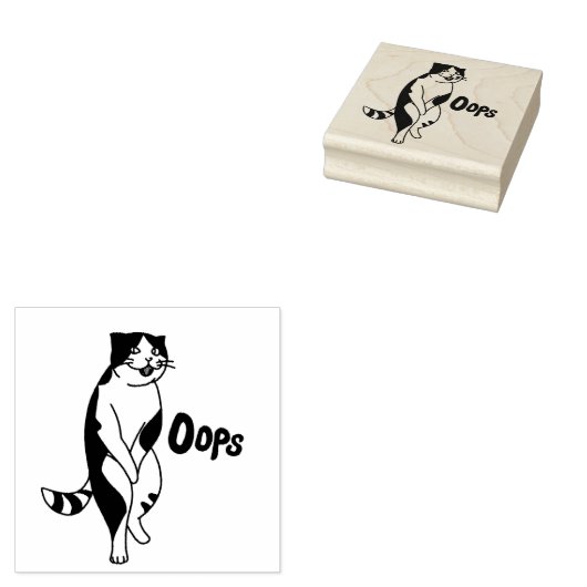 Oeps, kat rubberstempel (Gestempeld)