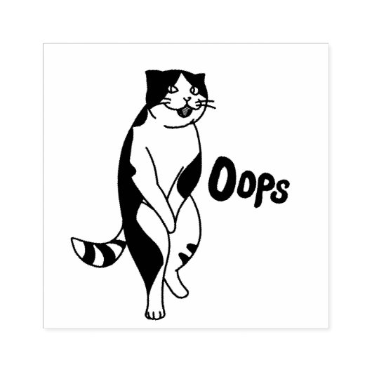 Oeps, kat rubberstempel (Afrduk)