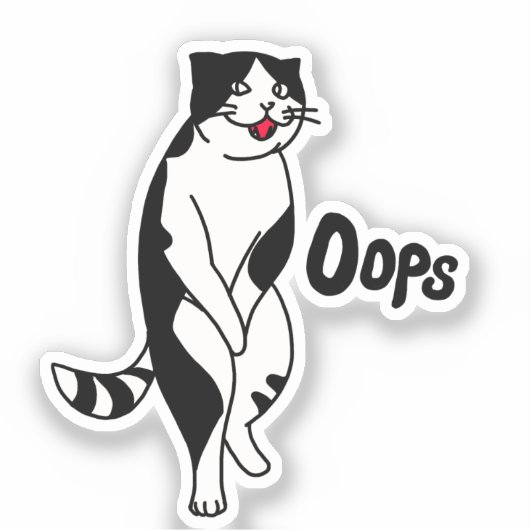 Oeps, kat sticker (Voorkant)