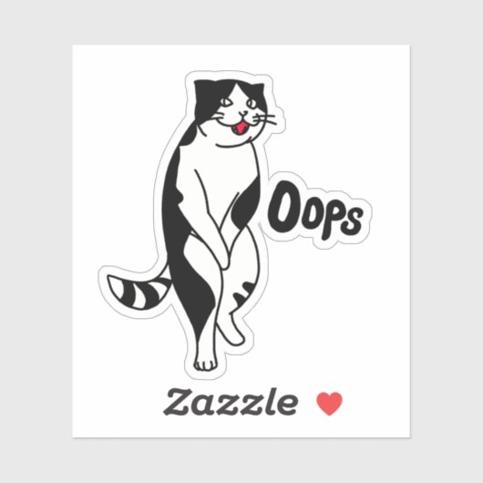 Oeps, kat sticker (Vel)