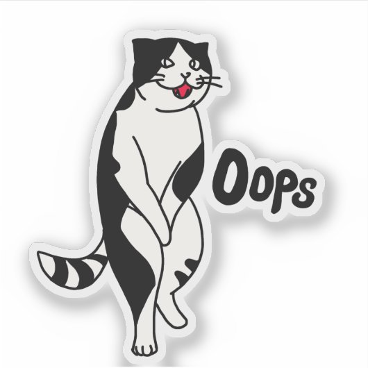 Oeps, kat sticker (Voorkant)