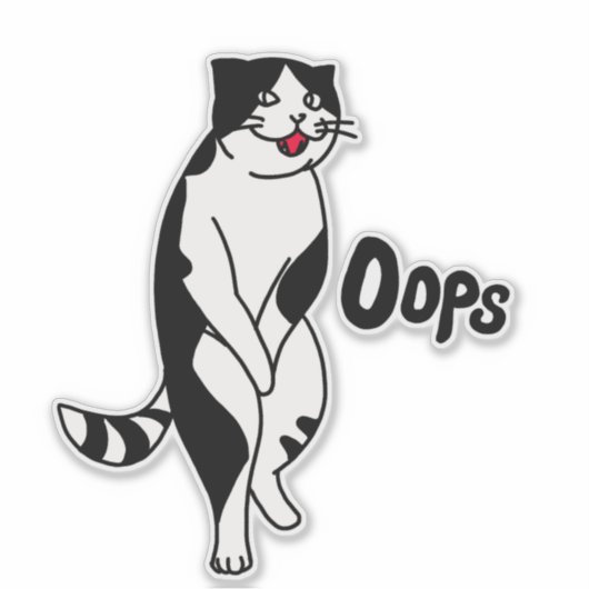 Oeps, kat sticker (Voorkant)