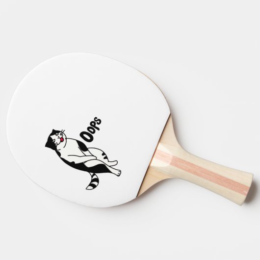 Oeps, kat tafeltennisbatje (Zijkant)