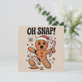 Oeps! Kerst Kerst Gingerbread Cookie Kerstmuts Feestdagenkaart (Staand voorkant)