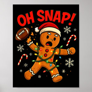 Oeps Kerst Kerstbrood Grappig Voetbal Licht Poster