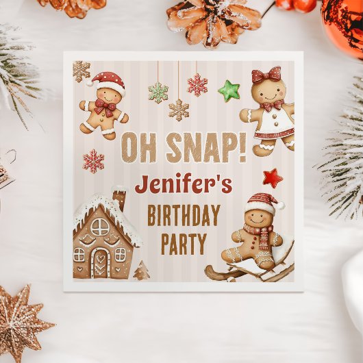 Oeps Kerst Koek Peperkoek Verjaardag Servet