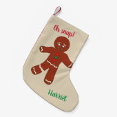 Oeps kerst man koekje grappig kleine kerstsok (Voorkant (Hangend))