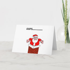 Oeps Kerstman vast in schoorsteen kerstkaart Feestdagen Kaart
