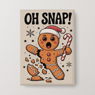 Oeps! Kerstmis Gemberkoek Kerstman Hoed  Button