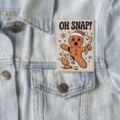 Oeps! Kerstmis Gemberkoek Kerstman Hoed  Button (Insitu)