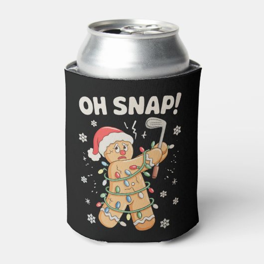Oeps Kerstmis Gemberkoek Koekje Golf Golfer Blikjeskoeler (Blikje Voorkant)