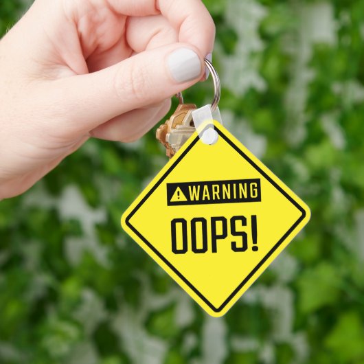 Oeps! Metalen Vierkante Sleutelhangers (Hand)