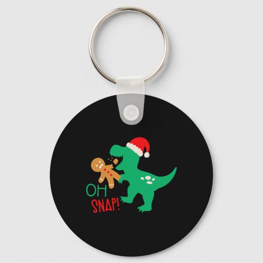 Oeps Peperkoek Dinosaurus Kerstman Kerst Grappig Sleutelhanger (Voorkant)