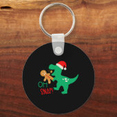 Oeps Peperkoek Dinosaurus Kerstman Kerst Grappig Sleutelhanger (Voorkant)